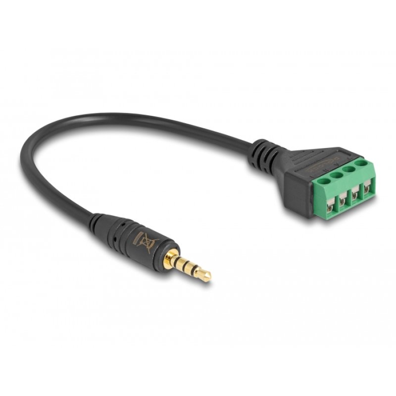 DeLOCK Cable Stereo jack male 3.5 mm 4 pin to Terminal Block Adapter 20 cm
