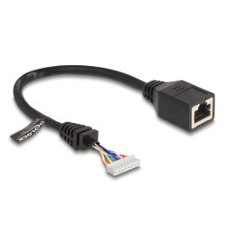DeLOCK Câble RJ45 femelle à broche femelle 2,00 mm, 8 broches Cat.5e, 23 cm, noir