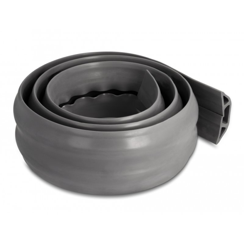 DeLOCK Conduite de câble en PVC flexible 70 x 13 mm - longueur 1,50 m, grise