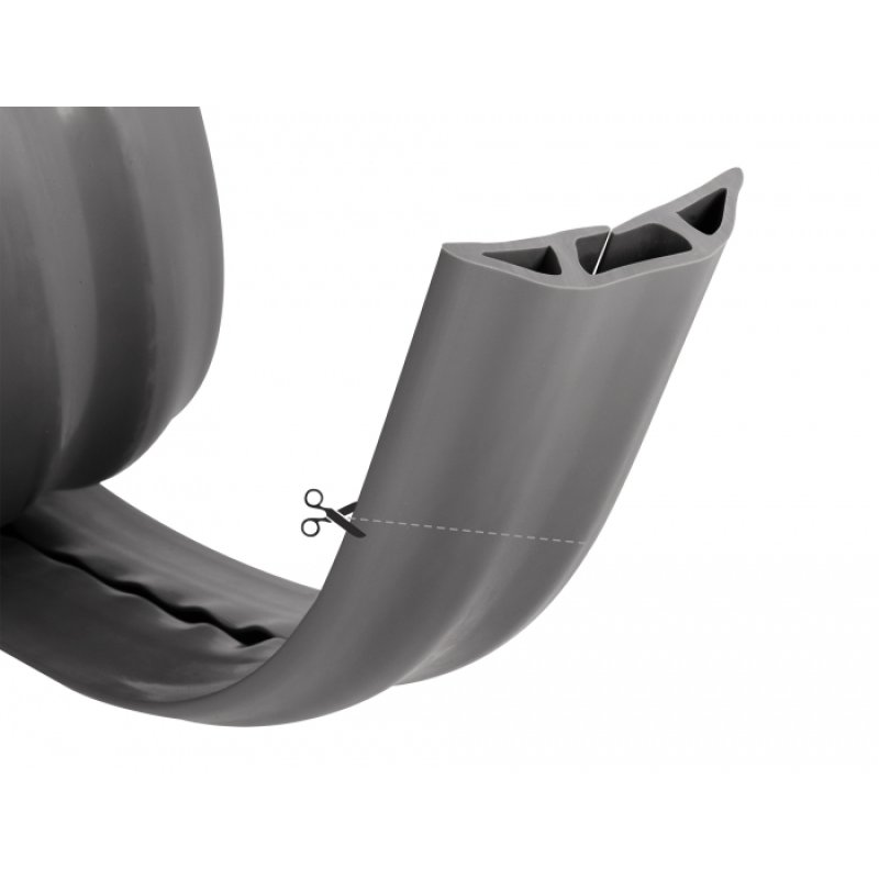 DeLOCK Conduite de câble en PVC flexible 70 x 13 mm - longueur 1,50 m, grise