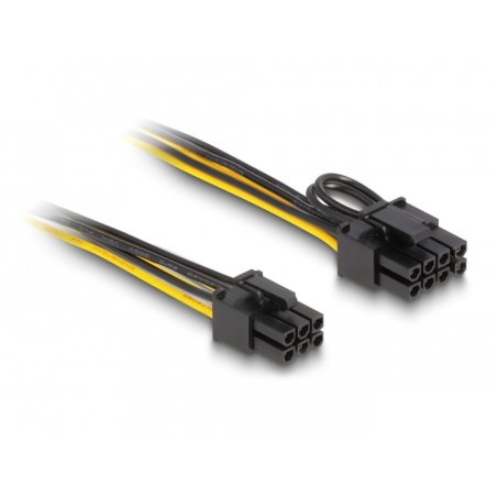 Delock Stromkabel PCI Express 6 Pin Stecker zu PCI Express 6 2 Pin Stecker 50 cm