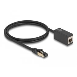 Delock Netzwerk Verlängerungskabel RJ45 Stecker zu RJ45 Buchse Cat.8.1 S/FTP 1 m schwarz