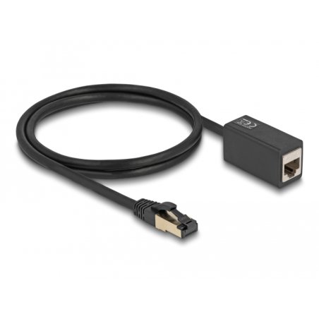 DeLOCK Câble d’extension de réseau RJ45 mâle à RJ45 femelle Cat.8.1 S/FTP, 1 m, noir