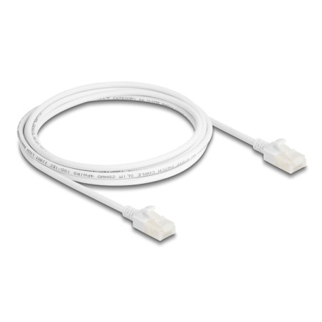 DeLOCK RJ45 Network Cable Cat.6A plug to plug with robust latch for industrial use U/UTP Slim 2 m white