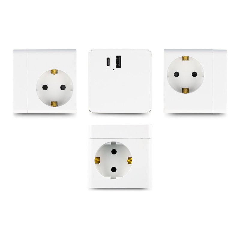 DeLOCK Rallonge de prise cubique 3 voies avec verrouillage à l’épreuve des enfants avec chargeur USB PD 3.0, 20 W,