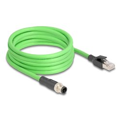 DeLOCK M12 Cable D-coded 4 pin male to RJ45 male PUR (TPU) 2 m