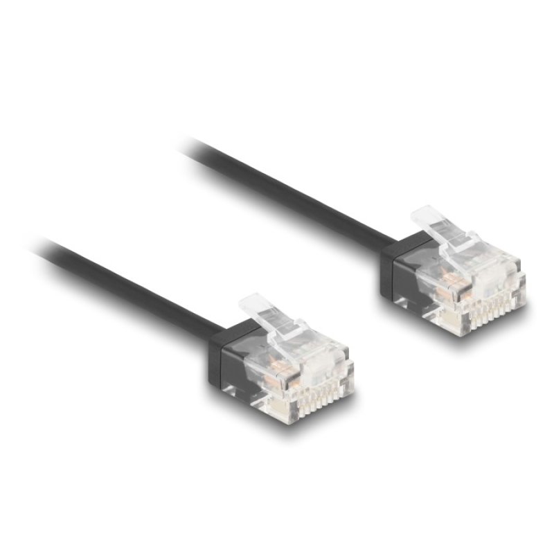 DeLOCK RJ45 Network Cable Cat.6 UTP Ultra Slim 2 m black with short plugs