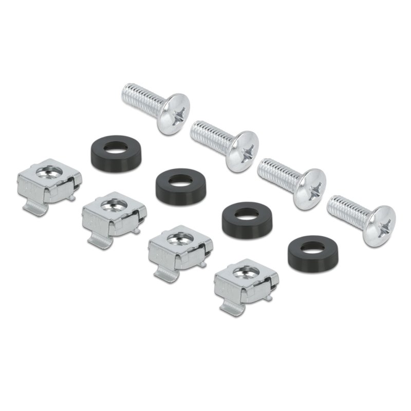 DeLOCK 19″ Cable Management Brush Strip with 4 hooks and side cable entry 1U black