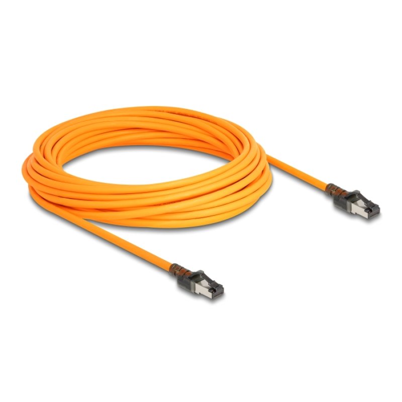 Delock RJ45 Netzwerkkabel mit USB Type-C™ Portfinder Funktion Self Tracing Cat.6A S/FTP 10 m orange