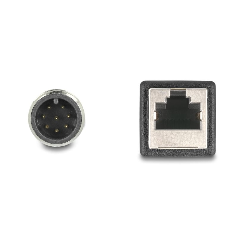 DeLOCK Câble M12 codée A à 8 broches mâle à RJ45 femelle, PVC, 0,5 m