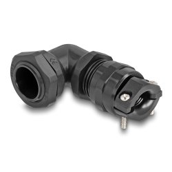 DeLOCK Presse-étoupe PG13,5 angulé 90° avec décharge de traction et protection de torsion, noir