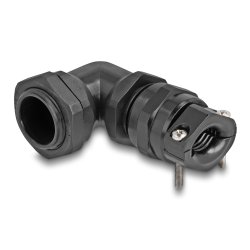 DeLOCK Cable Gland with strain relief and bending protection 90° angled PG16 black