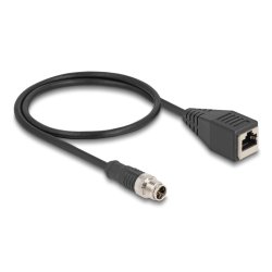 DeLOCK Câble M12 codée X à 8 broches mâle à RJ45 femelle, PVC, 0,5 m