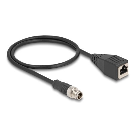 DeLOCK M12 Cable X-coded 8 pin male to RJ45 female PVC 0.5 m