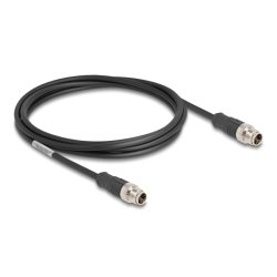 DeLOCK M12 Cable X-coded 8 pin male to male PVC 2 m