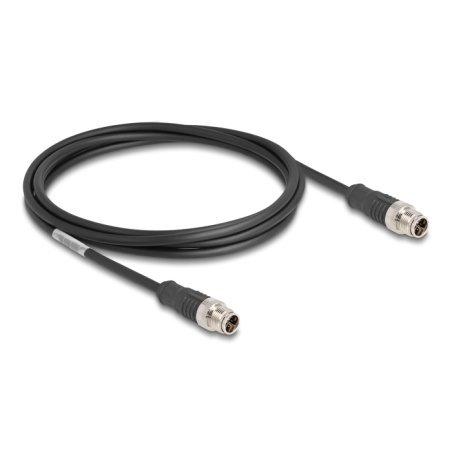DeLOCK M12 Cable X-coded 8 pin male to male PVC 2 m