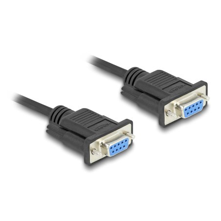 Delock RS-232 Kabel Seriell D-Sub9 Buchse zu Buchse mit schmalem Steckergehäuse 2 m