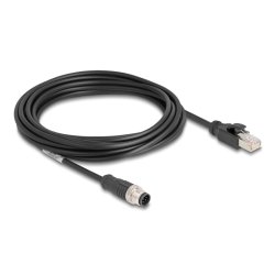 DeLOCK M12 Cable A-coded 8 pin male to RJ45 male PVC 5 m