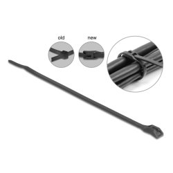 DeLOCK Cable tie with flat head L 370 x W 7.6 mm 100 pieces black