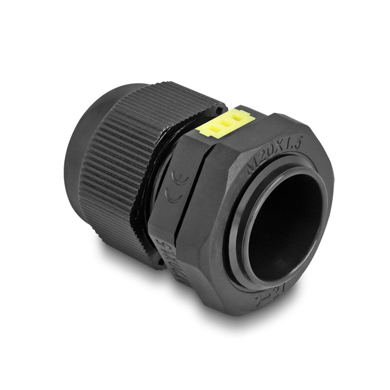 DeLOCK Presse-étoupe M20 avec ventilation, IP68 étanche à l’eau et à la poussière, noir, 2 unités