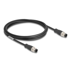 DeLOCK M12 Cable D-coded 4 pin male to male PVC 2 m