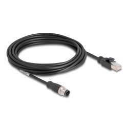 DeLOCK M12 Cable D-coded 4 pin male to RJ45 male PVC 5 m