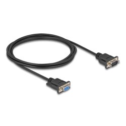 DeLOCK Serial Cable RS-232 D-Sub9 male to female with narrow plug housing 2 m