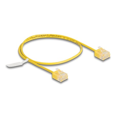 DeLOCK RJ45 Network Cable Cat.6 UTP Ultra Slim 0.5 m yellow with short plugs