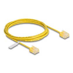 DeLOCK Câble de réseau RJ45 Cat.6 UTP Ultra Slim, 2 m, jaune, avec fiches courtes