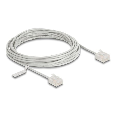 DeLOCK Câble de réseau RJ45 Cat.6 UTP Ultra Slim, 5 m, gris, avec fiches courtes