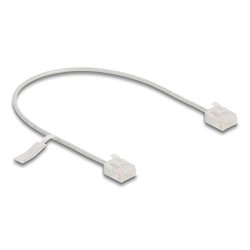 Delock RJ45 Netzwerkkabel Cat.6 UTP Ultra Slim 0,3 m grau mit kurzen Steckern