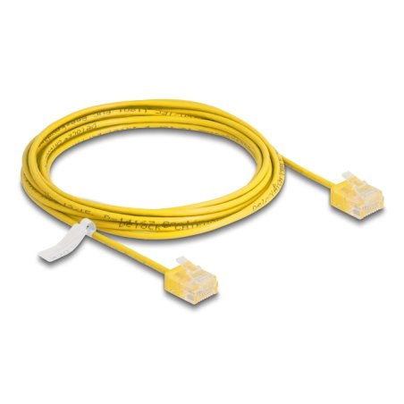 DeLOCK Câble de réseau RJ45 Cat.6 UTP Ultra Slim, 3 m, jaune, avec fiches courtes