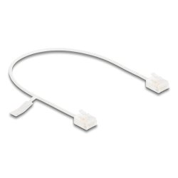Delock RJ45 Netzwerkkabel Cat.6 UTP Ultra Slim 0,3 m weiß mit kurzen Steckern