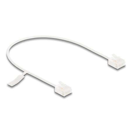 Delock RJ45 Netzwerkkabel Cat.6 UTP Ultra Slim 0,3 m weiß mit kurzen Steckern