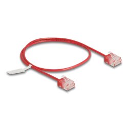 DeLOCK RJ45 Network Cable Cat.6 UTP Ultra Slim 0.5 m red with short plugs