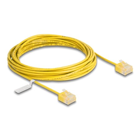 Delock RJ45 Netzwerkkabel Cat.6 UTP Ultra Slim 5 m gelb mit kurzen Steckern