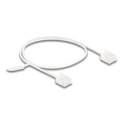 DeLOCK Câble de réseau RJ45 Cat.6 UTP Ultra Slim, 0,5 m, blanc, avec fiches courtes