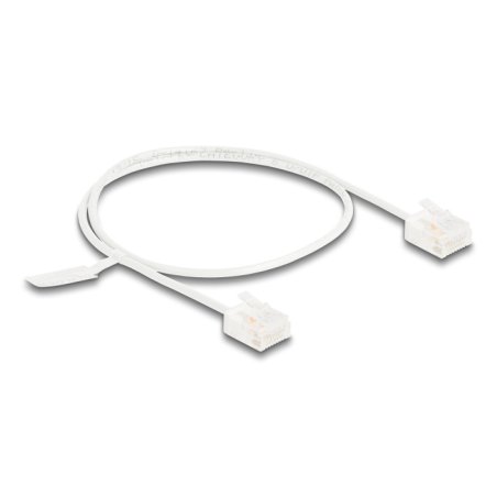 DeLOCK RJ45 Network Cable Cat.6 UTP Ultra Slim 0.5 m white with short plugs