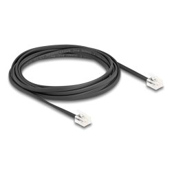 DeLOCK Câble de téléphone, RJ11 mâle à RJ11 mâle, noir, 2 m