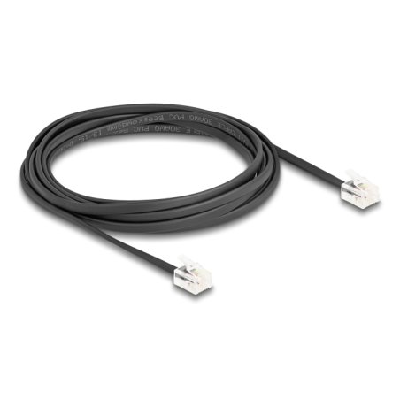DeLOCK Câble de téléphone, RJ11 mâle à RJ11 mâle, noir, 2 m