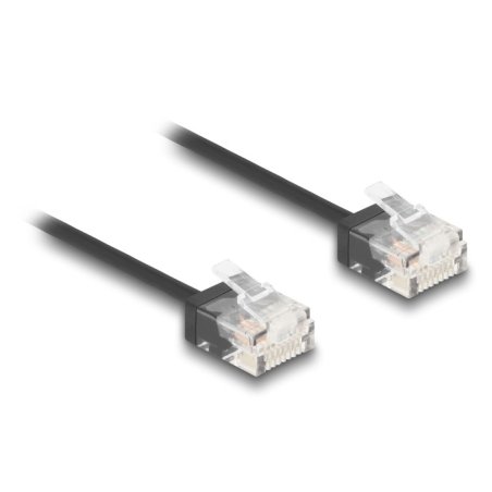 Delock RJ45 Netzwerkkabel Cat.6 UTP Ultra Slim 0,3 m schwarz mit kurzen Steckern