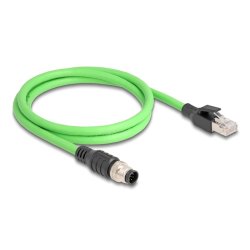 DeLOCK Câble M12 codée A à 8 broches mâle à RJ45 mâle, PUR (TPU), 1 m