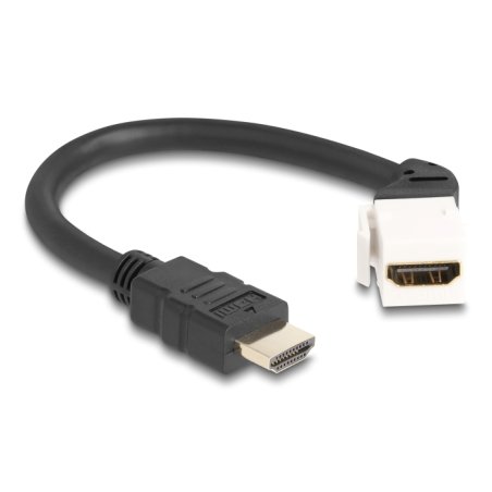 Delock Keystone Modul Kabel HDMI Stecker zu Buchse 45° gewinkelt 8K 60 Hz 20 cm schwarz