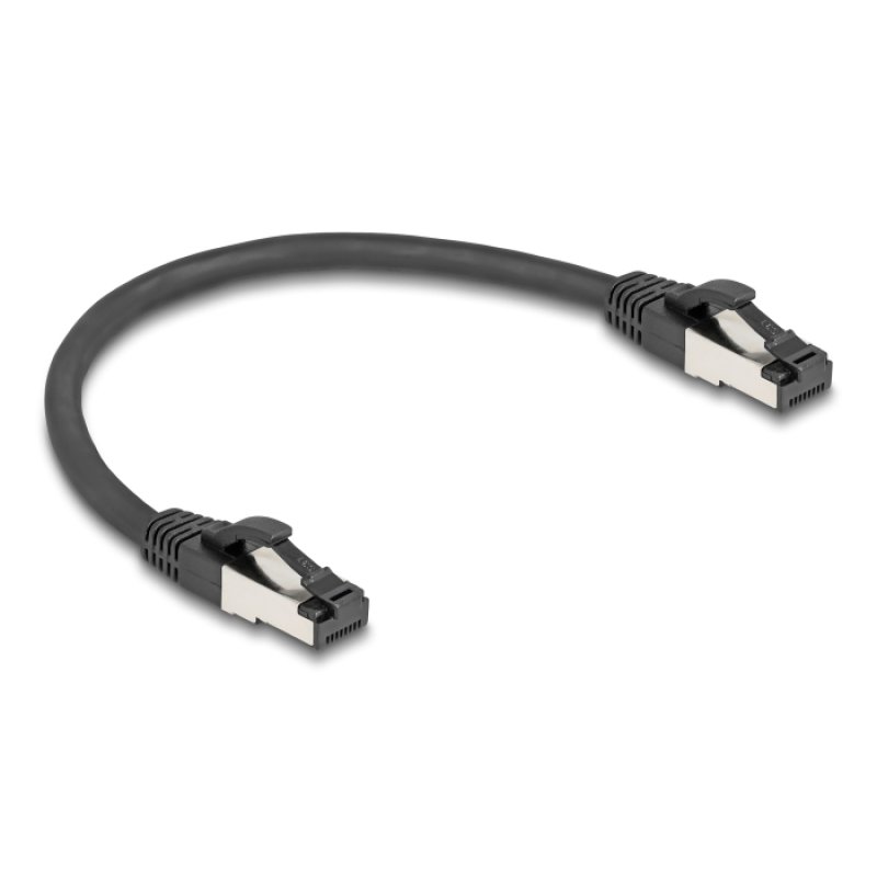 Delock RJ45 Netzwerkkabel Cat.8.1 S/FTP 0,25 m bis 40 Gbps schwarz