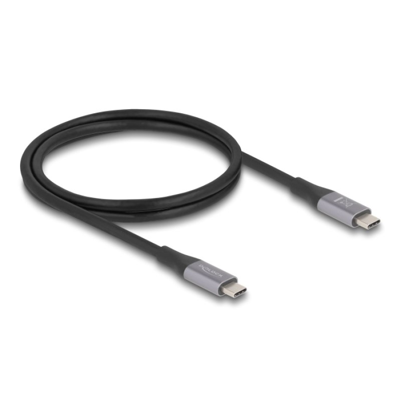 DeLOCK 81191 USB cable USB4 Gen 2x2 1 m USB C Black, Grey