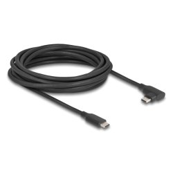 Delock Aktives USB 10 Gbps Kabel USB Type-C™ Stecker zu Stecker gewinkelt links / rechts 5 m 8K PD 60 W mit E-Marker