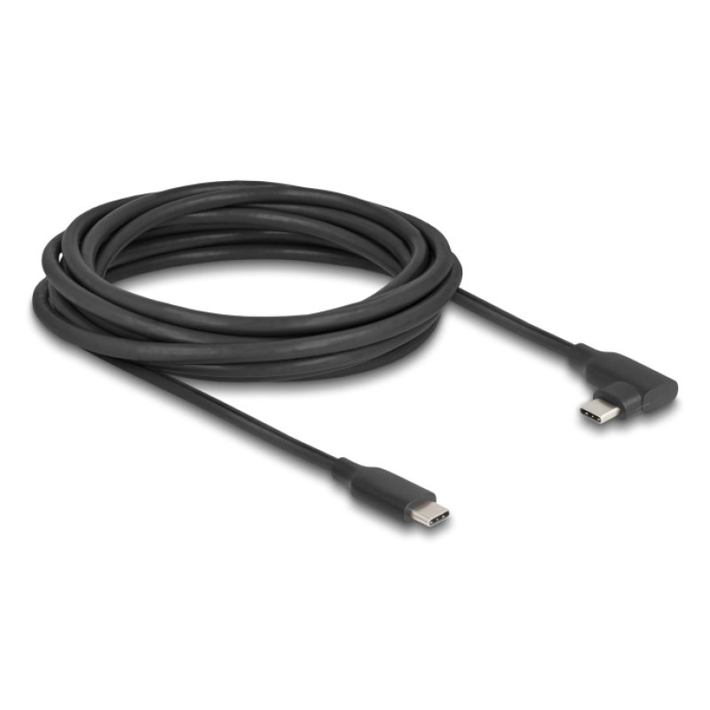 Delock Aktives USB 10 Gbps Kabel USB Type-C™ Stecker zu Stecker gewinkelt links / rechts 5 m 8K PD 60 W mit E-Marker