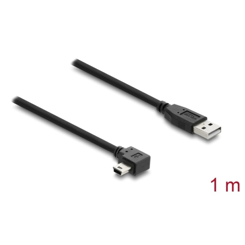 DeLOCK USB 2.0 Cable Type-A male to Type Mini-B male right angled 1 m