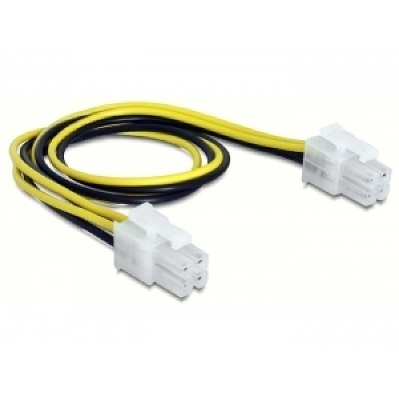 DeLOCK 65604 power cable Black, Yellow 0.3 m