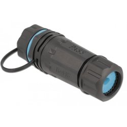 DeLOCK Connecteur de câble RJ45 femelle à RJ45 femelle Cat.6A avec boitier et capuchon de protection étanche